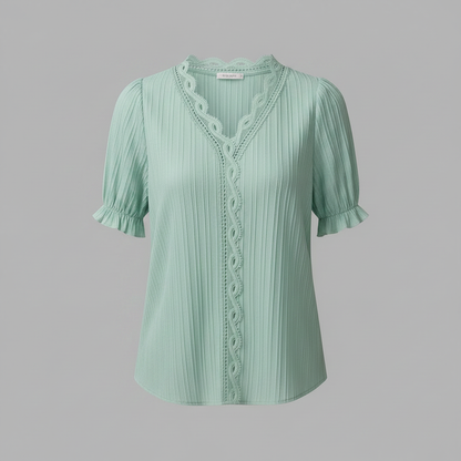 Astrid Puff Sleeve Top | Women's White Blouse for Summer