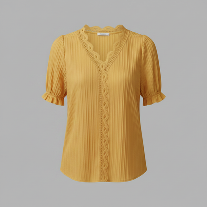 Astrid Puff Sleeve Top | Women's White Blouse for Summer