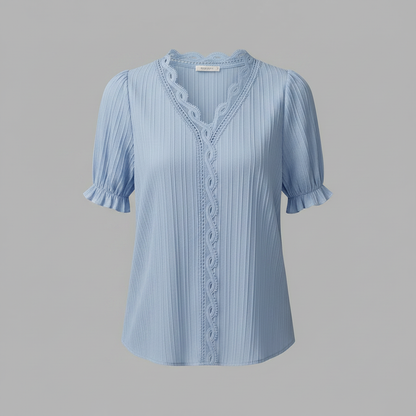 Astrid Puff Sleeve Top | Women's White Blouse for Summer