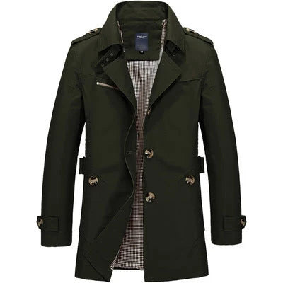 Black Trench Coat Mens | Double-Breasted Mid-Length Outerwear 3