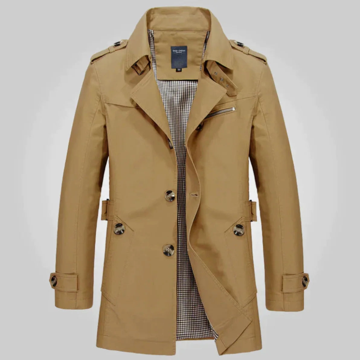 Black Trench Coat Mens | Double-Breasted Mid-Length Outerwear 4