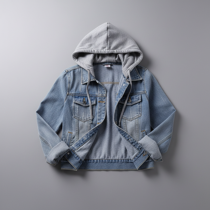 Denim Jacket with Removable Hood | Women's Casual Outerwear