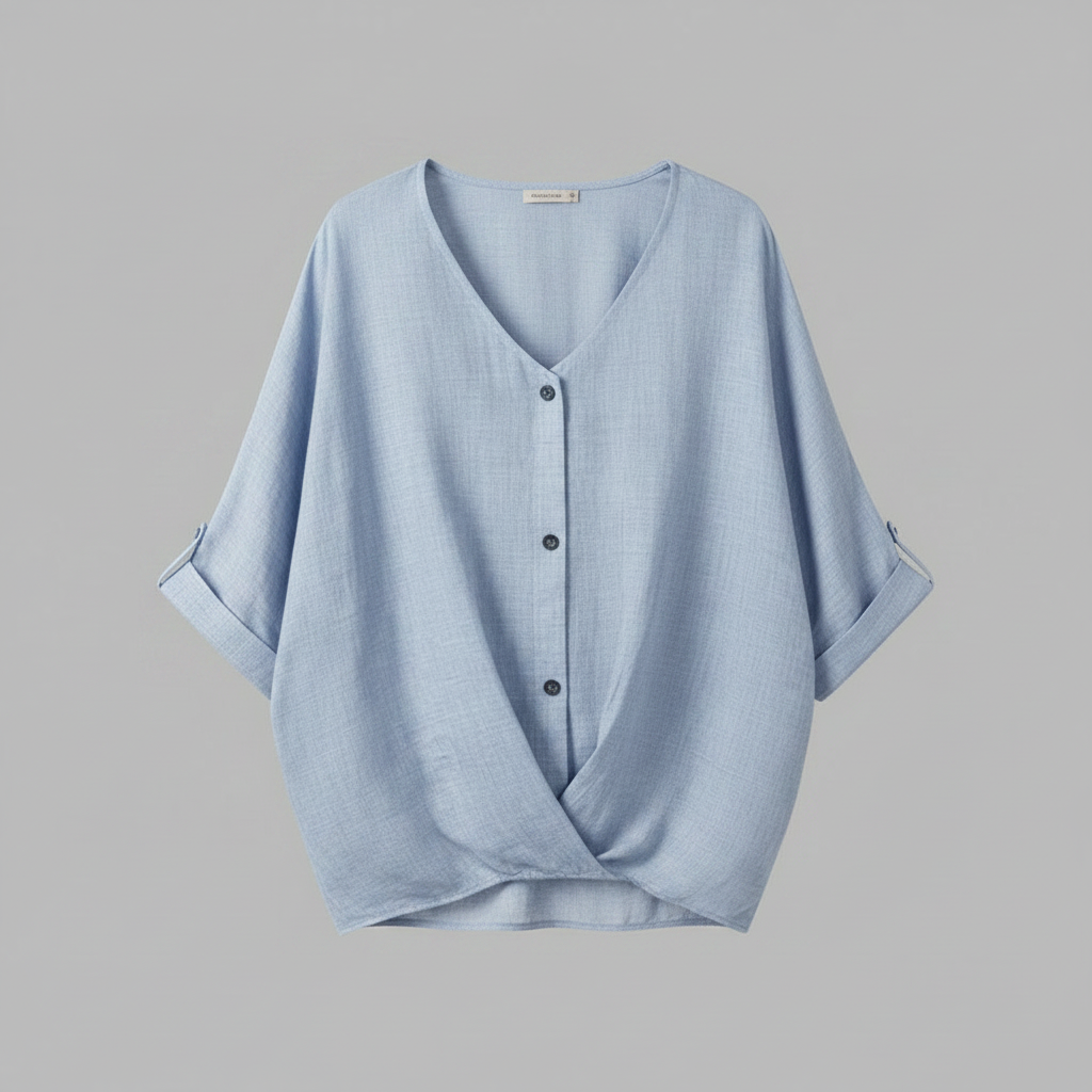 Elegant V-Neck Women's Blouse | Long Sleeve Fashion Top