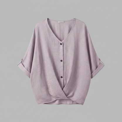 Elegant V-Neck Women's Blouse | Long Sleeve Fashion Top