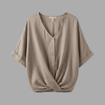 Elegant V-Neck Women's Blouse | Long Sleeve Fashion Top
