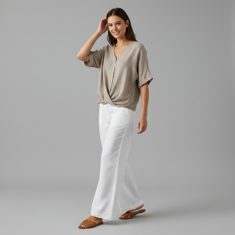 Elegant V-Neck Women's Blouse | Long Sleeve Fashion Top