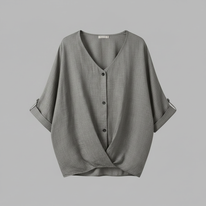 Elegant V-Neck Women's Blouse | Long Sleeve Fashion Top