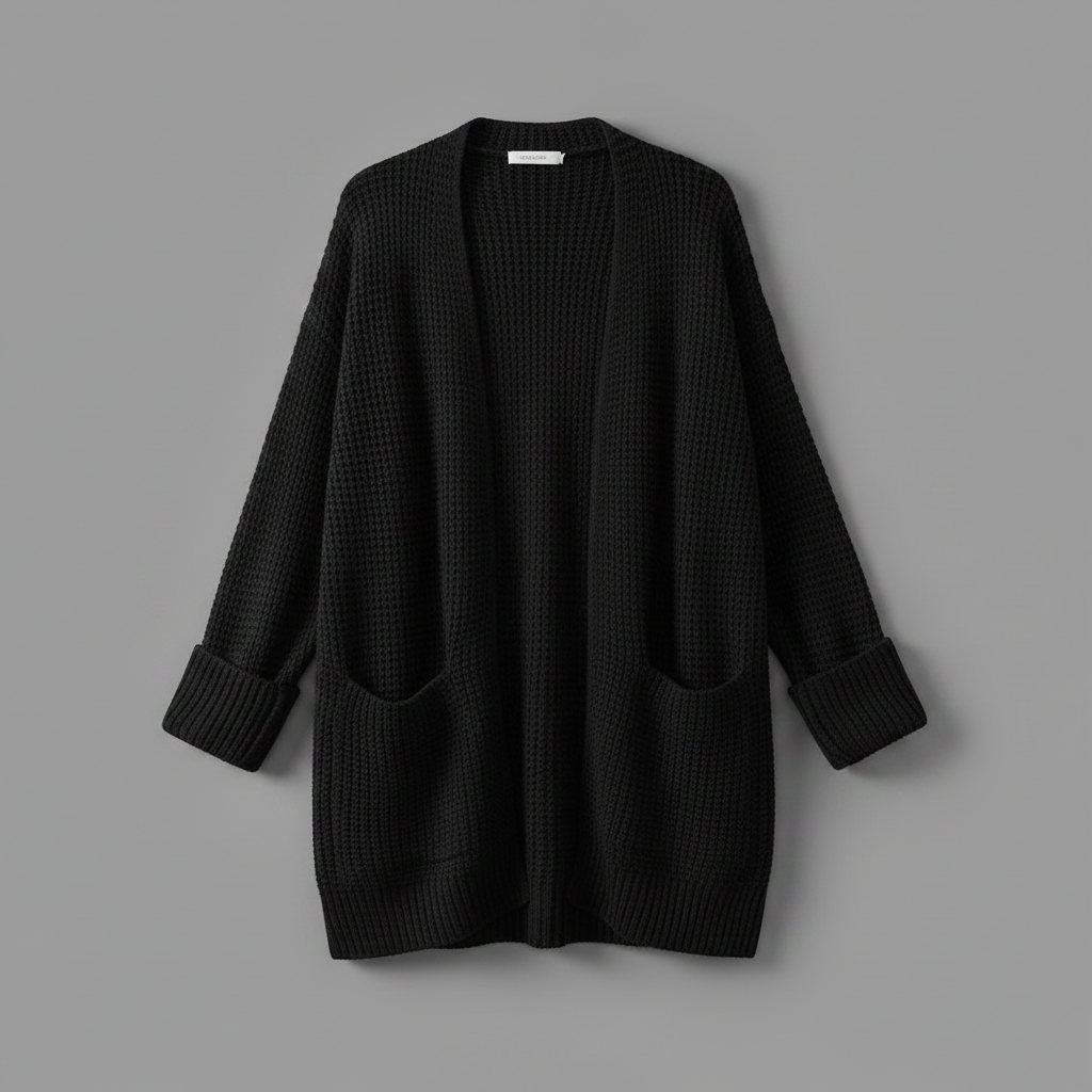 Elegant Women's Black Cardigan | Cozy Layering Essential