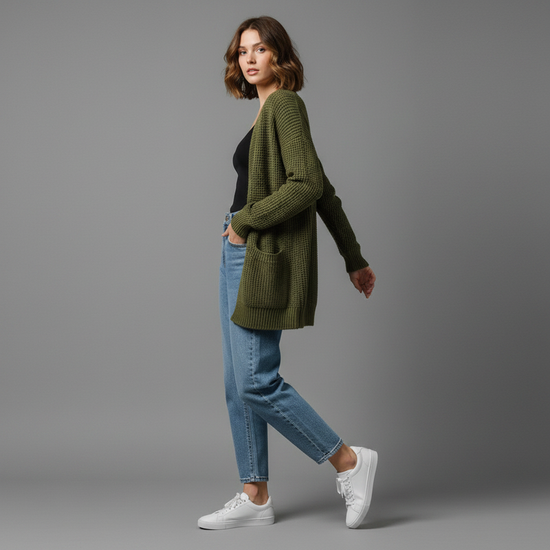 Elegant Women's Black Cardigan | Cozy Layering Essential