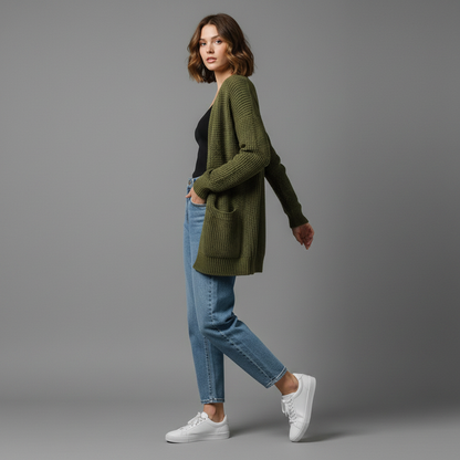 Elegant Women's Black Cardigan | Cozy Layering Essential
