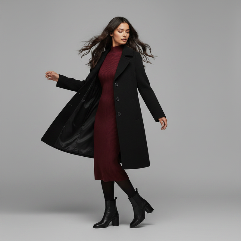 Elegant Wool Coat | Women's Winter Outerwear