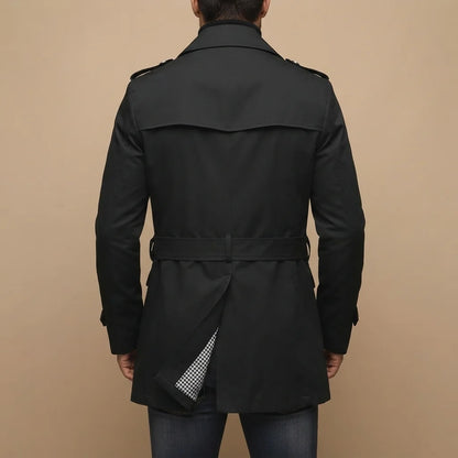 Men's Classic Long Button-Up Trench Coat 3
