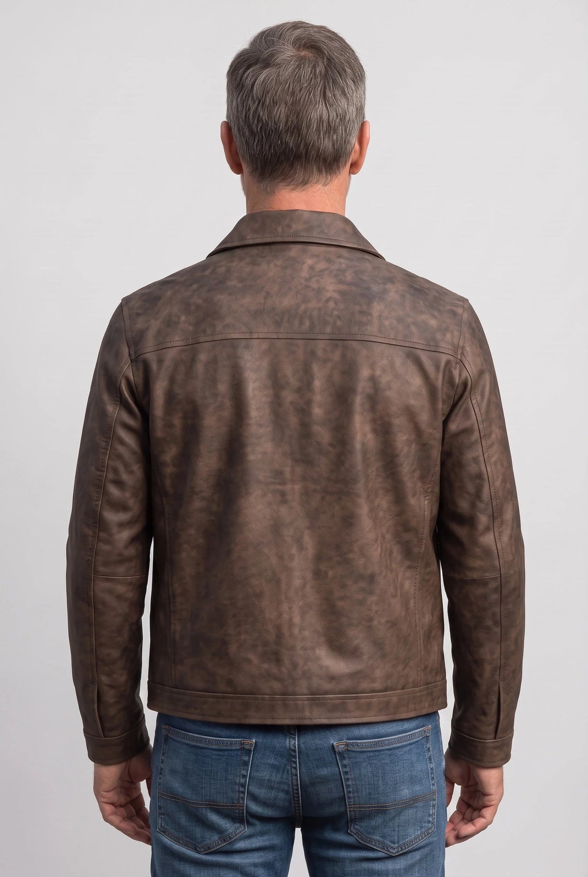 Men's Distressed Slim Fit Zip-Up Jacket 1