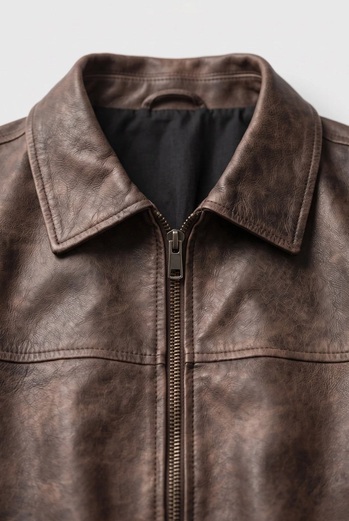 Men's Distressed Slim Fit Zip-Up Jacket 2