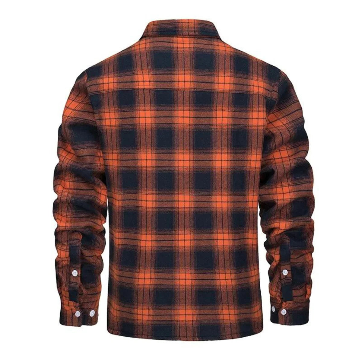 Men's Fleece-Lined Button-Up Plaid Jacket 2