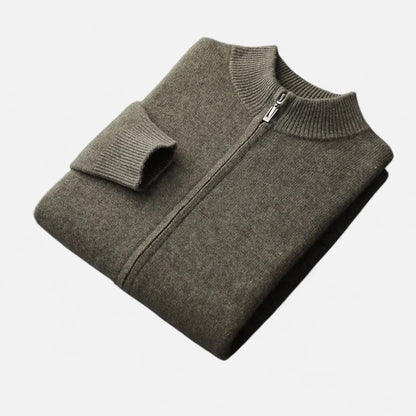 Men's Lightweight Zip-Up Stand Collar Cardigan 0