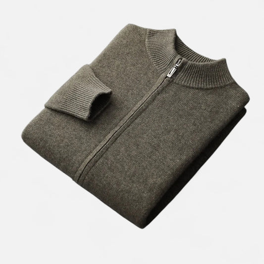 Men's Lightweight Zip-Up Stand Collar Cardigan 0