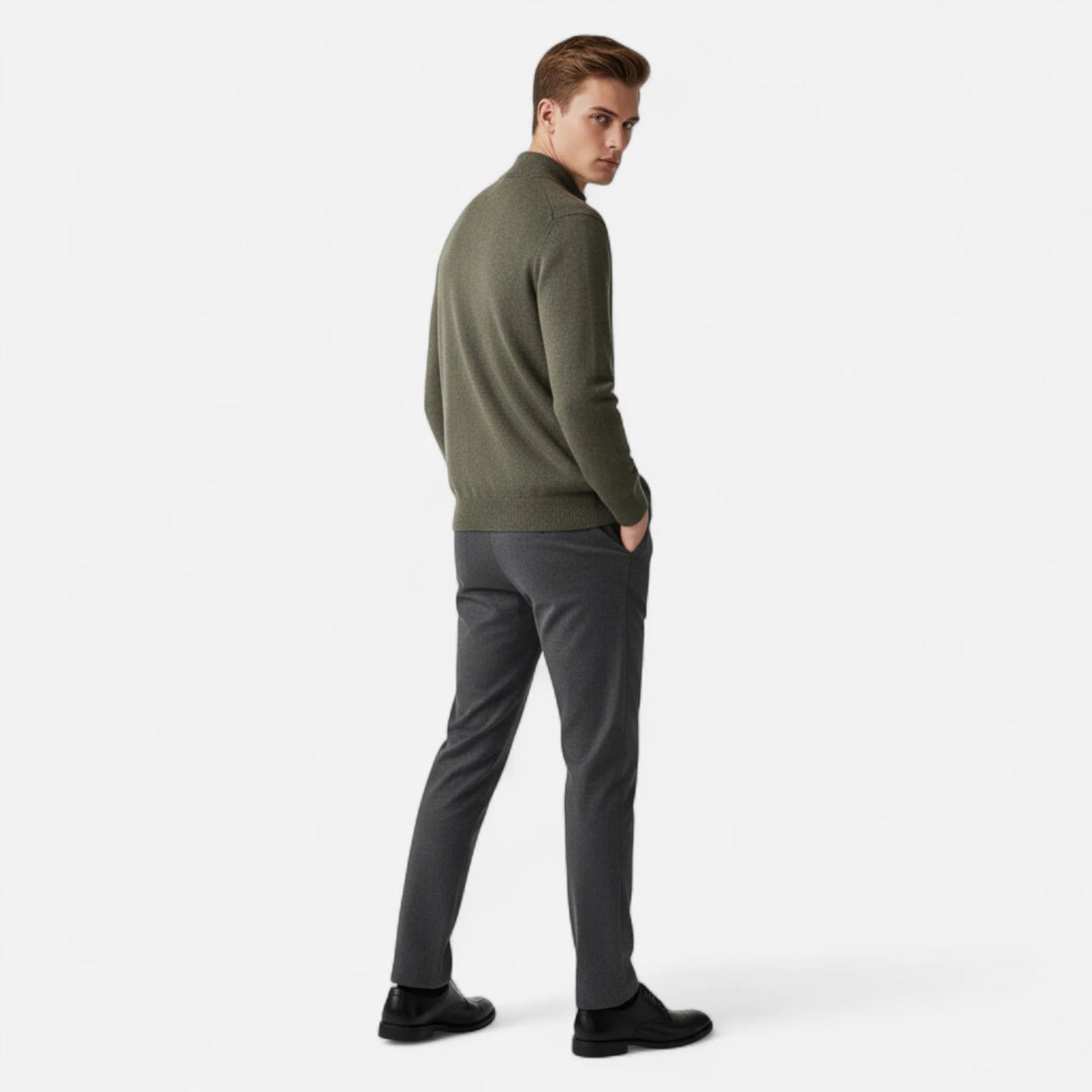 Men's Lightweight Zip-Up Stand Collar Cardigan 2