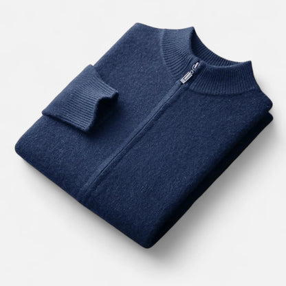 Men's Lightweight Zip-Up Stand Collar Cardigan 3