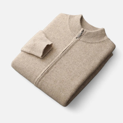 Men's Lightweight Zip-Up Stand Collar Cardigan 4