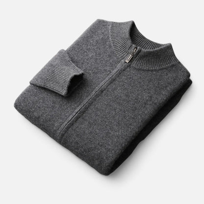 Men's Lightweight Zip-Up Stand Collar Cardigan 6