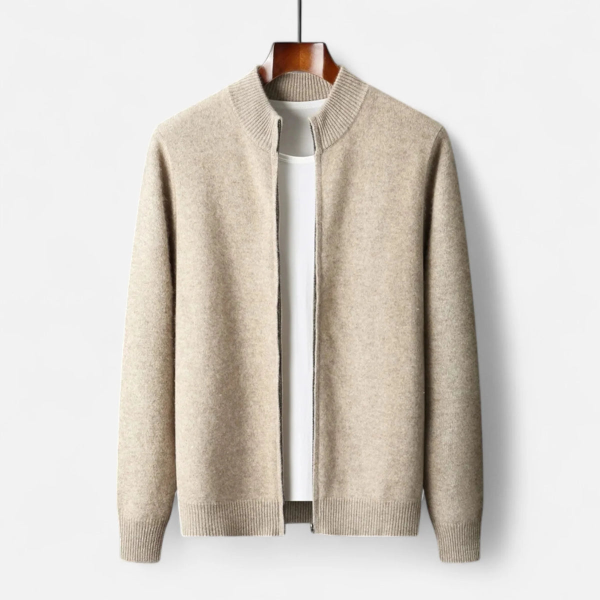 Men's Lightweight Zip-Up Stand Collar Cardigan 8