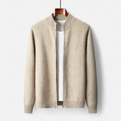 Men's Lightweight Zip-Up Stand Collar Cardigan 8