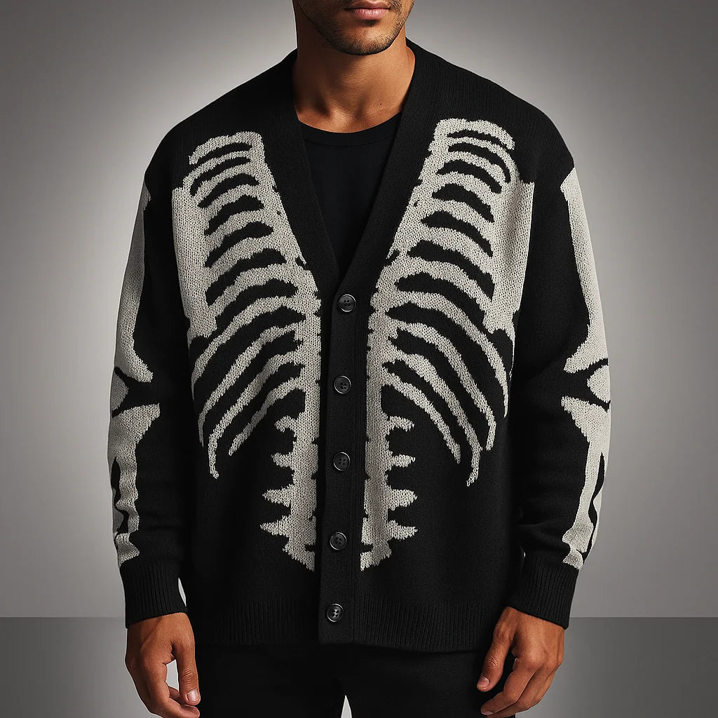 Men's Ribbed Button-Up Casual Cardigan 0