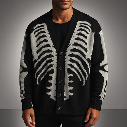 Men's Ribbed Button-Up Casual Cardigan 0