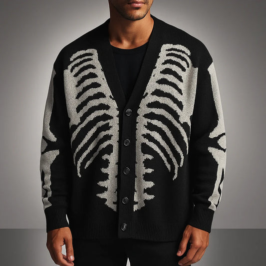 Men's Ribbed Button-Up Casual Cardigan 0