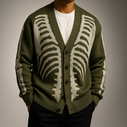 Men's Ribbed Button-Up Casual Cardigan 1