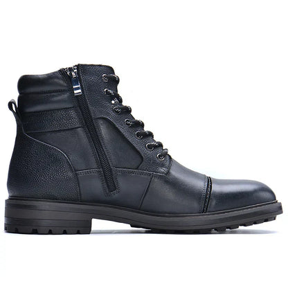 Men's Rugged Side Zipper Lace-Up Work Boots 1