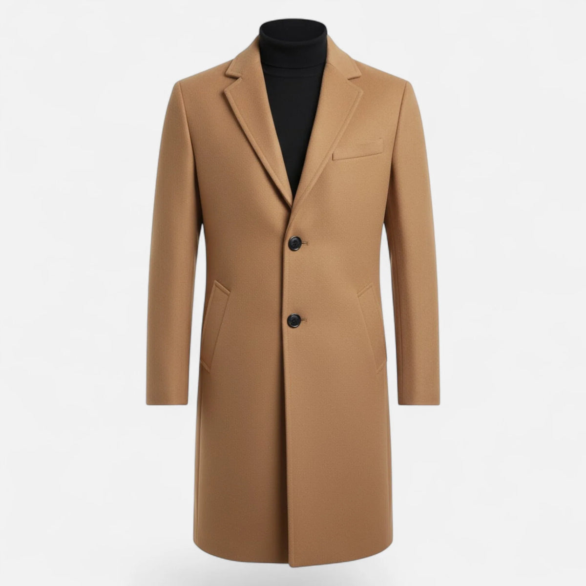 Men's Slim Fit Single-Breasted Mid-Length Trench Coat 0