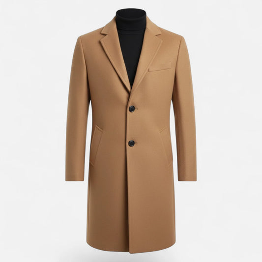 Men's Slim Fit Single-Breasted Mid-Length Trench Coat 0