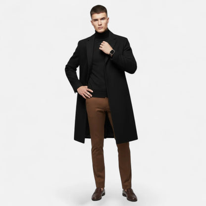 Men's Slim Fit Single-Breasted Mid-Length Trench Coat 4