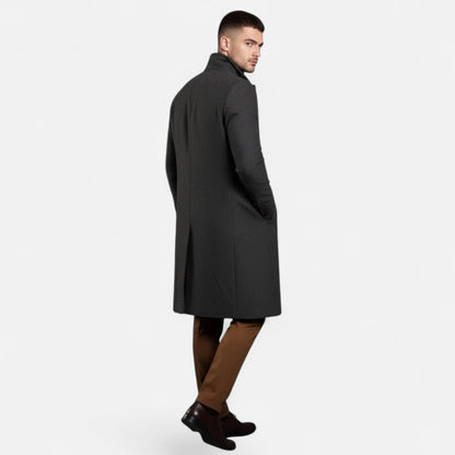 Men's Slim Fit Single-Breasted Mid-Length Trench Coat 8