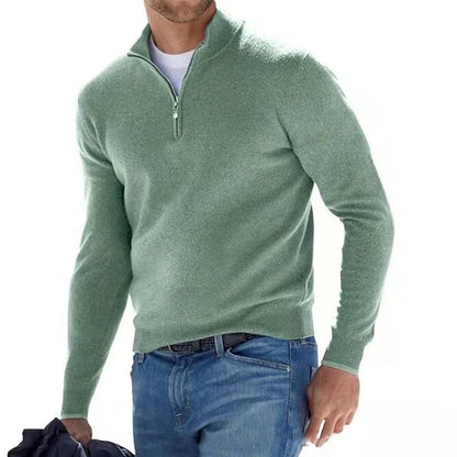 Men's Slim Fit Stand Collar Quarter-Zip Sweater 5