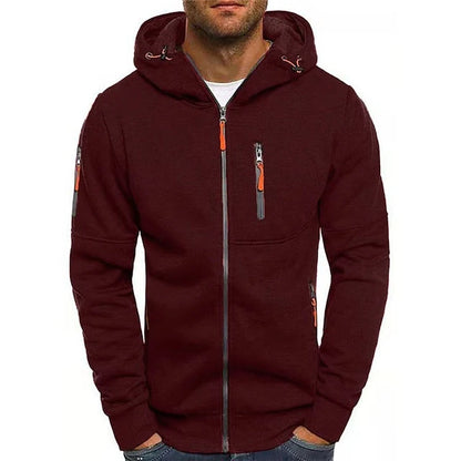 Men's Zip-Up Drawstring Hooded Sweatshirt 3