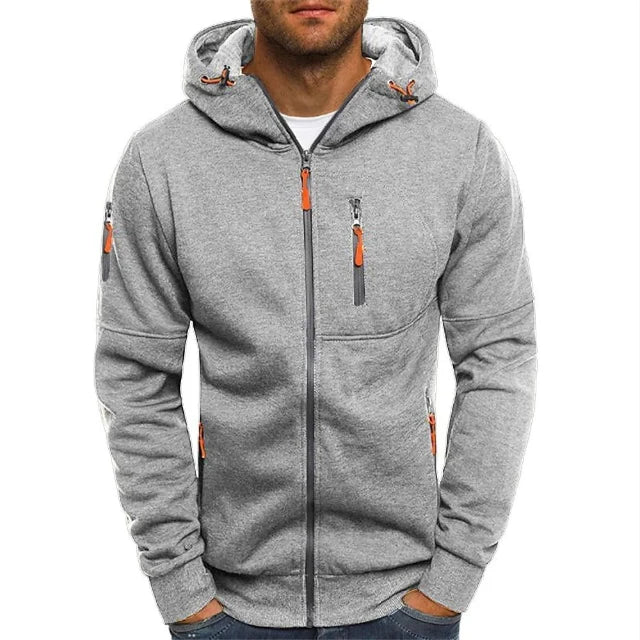 Men's Zip-Up Drawstring Hooded Sweatshirt 4