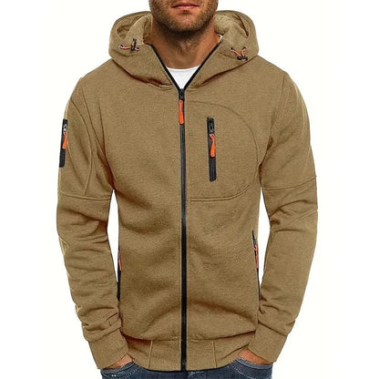 Men's Zip-Up Drawstring Hooded Sweatshirt 6