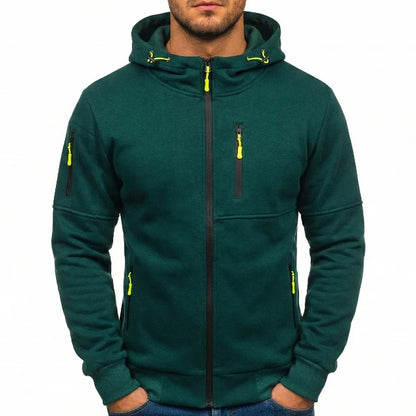 Men's Zip-Up Drawstring Hooded Sweatshirt 7