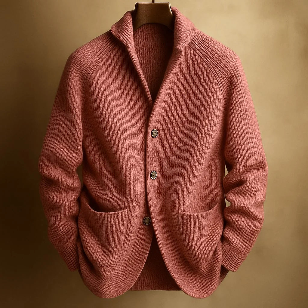 Ribbed Wool Shawl Cardigan | Men's Cardigan Sweater 0