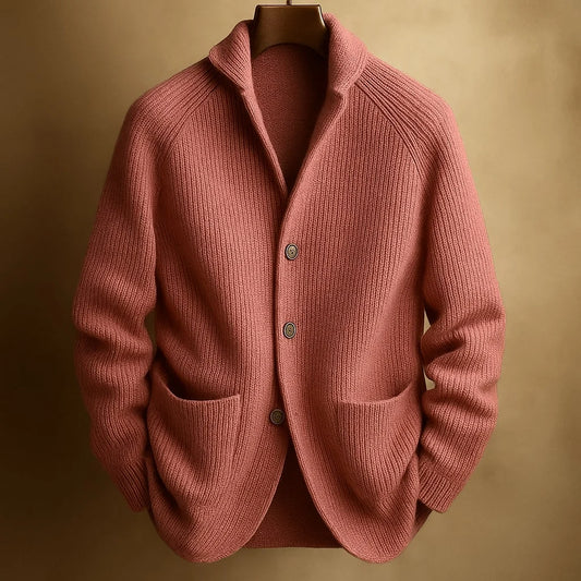 Ribbed Wool Shawl Cardigan | Men's Cardigan Sweater 0