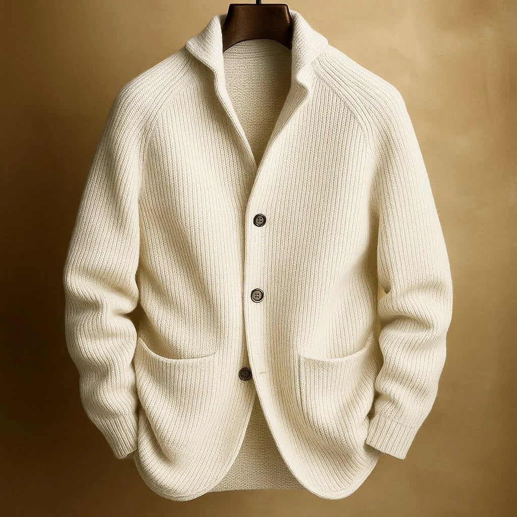 Ribbed Wool Shawl Cardigan | Men's Cardigan Sweater 2