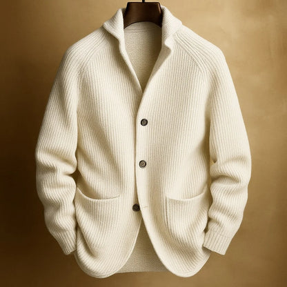 Ribbed Wool Shawl Cardigan | Men's Cardigan Sweater 2