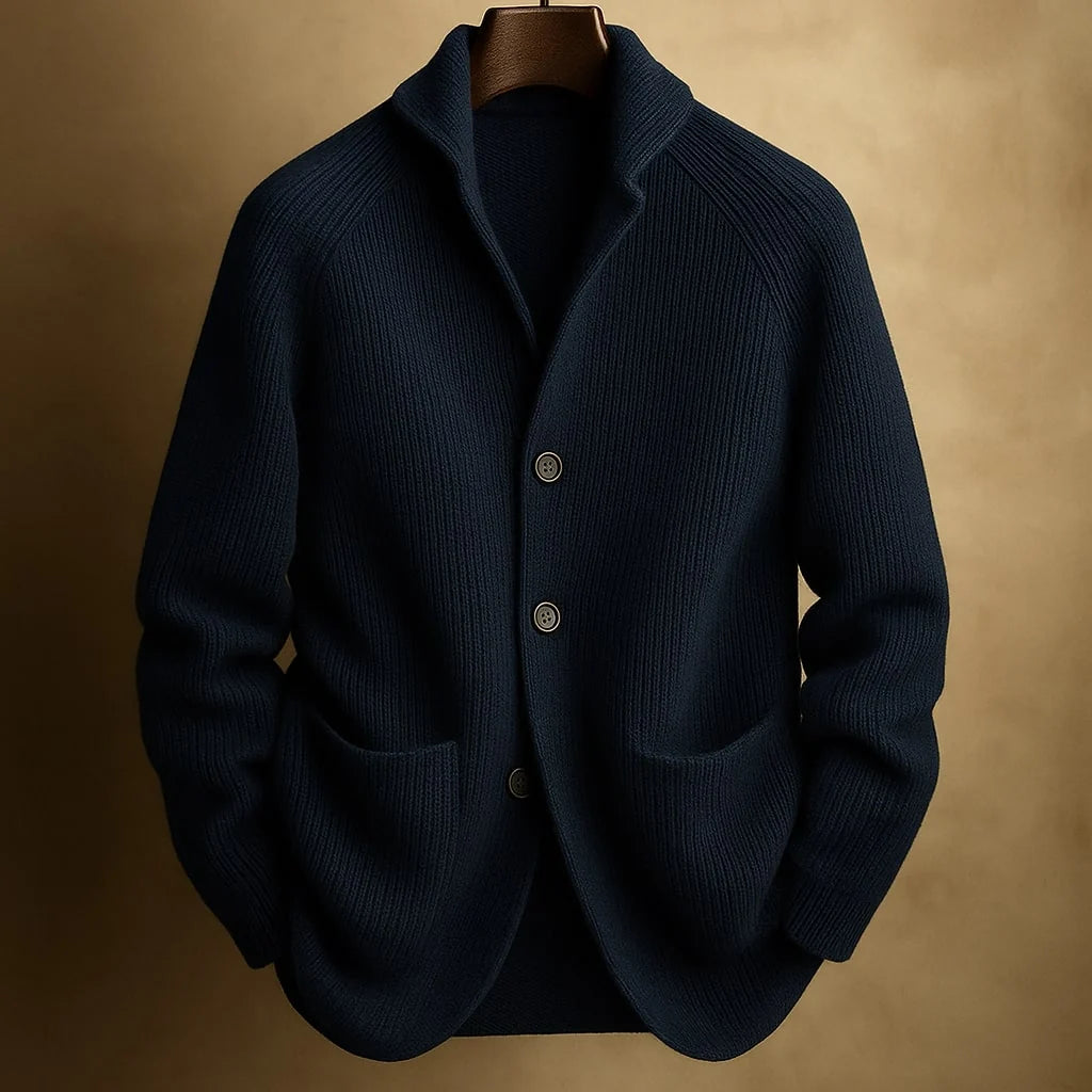 Ribbed Wool Shawl Cardigan | Men's Cardigan Sweater 5