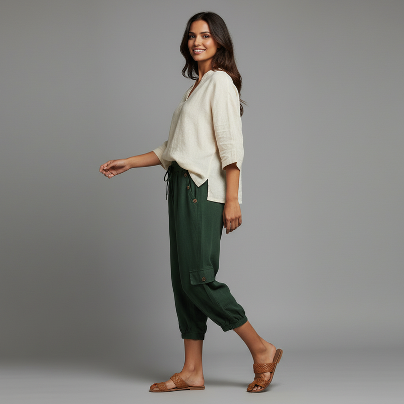 Jana | Women's Casual Trousers with Pockets and Drawstring