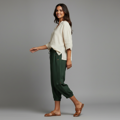 Jana | Women's Casual Trousers with Pockets and Drawstring