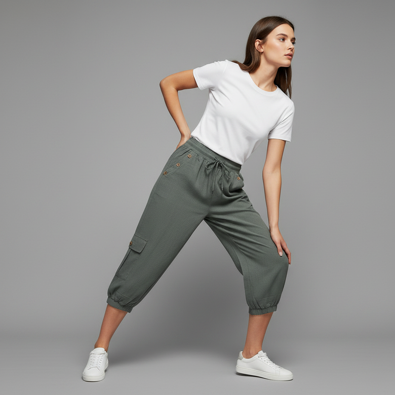 Jana | Women's Casual Trousers with Pockets and Drawstring