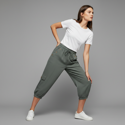Jana | Women's Casual Trousers with Pockets and Drawstring